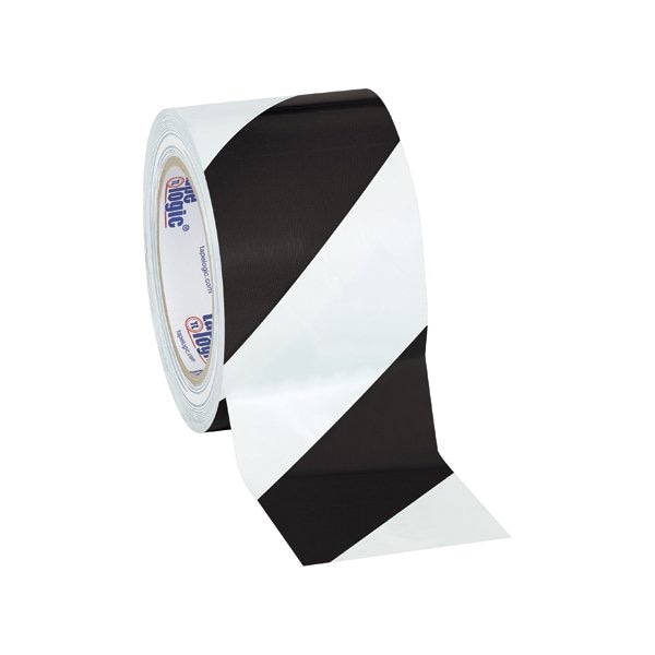 Tape Logic 3'' x 36 yds. Black/White Tape Logic Striped Vinyl Safety Tape, 16PK BUY00021680 - main